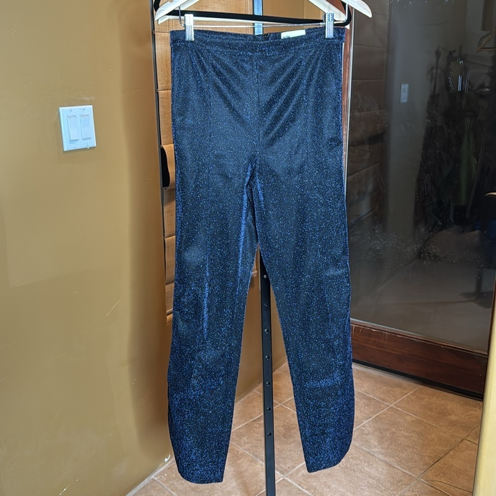 NWOT By The Way Revolve Navy Sparkle Side Stripe Pants Small Athleisure - Picture 5 of 10